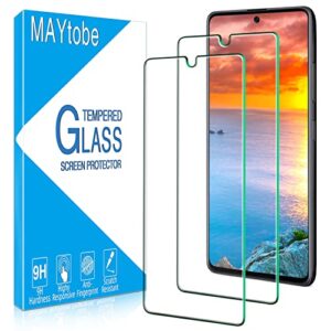 maytobe [2-pack] for samsung galaxy a71 5g, galaxy a71 5g uw, galaxy a71 4g tempered glass screen protector, support fingerprint reader, case friendly, bubble free