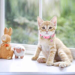 6 Pieces Cat Collar with Bell Kitten Breakaway Collar Heart Pattern Adjustable Safe Baby Kitten Collars Lollipop Spring Summer Cat Collars for Girl Boy Cats