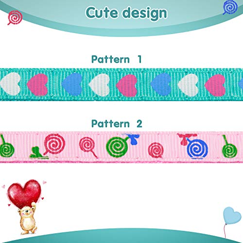 6 Pieces Cat Collar with Bell Kitten Breakaway Collar Heart Pattern Adjustable Safe Baby Kitten Collars Lollipop Spring Summer Cat Collars for Girl Boy Cats