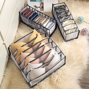 3 pack Underwear Organizer Drawer Divider , Home Foldable Underwear Socks Closet Storage Box (Gary)