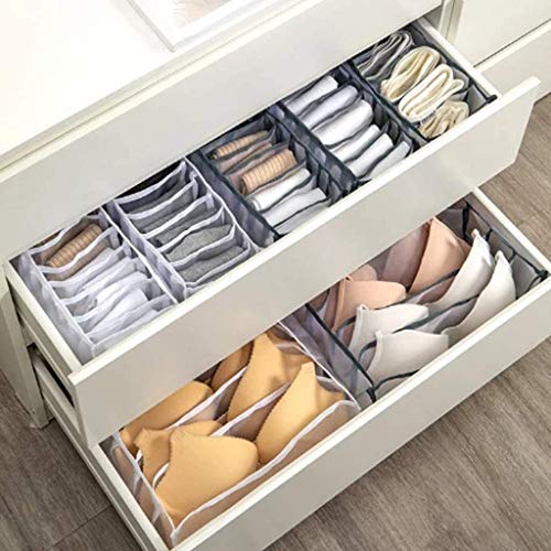 3 pack Underwear Organizer Drawer Divider , Home Foldable Underwear Socks Closet Storage Box (Gary)