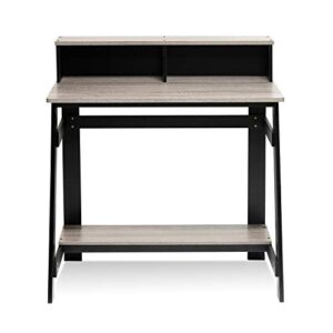 desk simplistic a frame computer, black/french oak grey