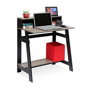 Desk Simplistic A Frame Computer, Black/French Oak Grey