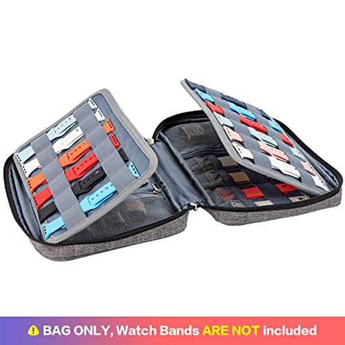 BGTREND Watch Band Storage Case for 32 Watch Straps, Watch Band Holder and Organizer Compatible with Apple Watch Bands and Other Accessories, Gray