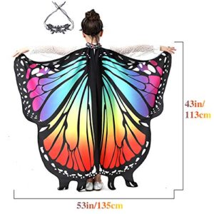 GENIEING Butterfly Costume for Girls, Kids Butterfly Wings for Girls Costume Butterfly Halloween Costumes for Girls