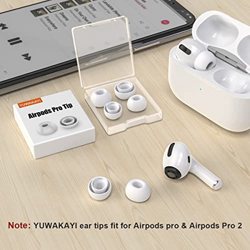 [3 Pairs] Replacement Ear Tips for Airpods Pro and Airpods Pro 2nd Generation with Noise Reduction Hole,Silicone Ear Tips for Airpods Pro with Portable Storage Box and Fit in The Charging Case(Medium)