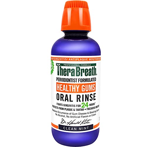 TheraBreath 24-Hour Fresh Breath Toothpaste 4 oz (Pack of 2) and TheraBreath 24 Hour Healthy Gums Periodontist Formulated Oral Rinse, 16 Ounce (Pack of 2)