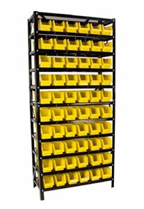 steel dragon tools® tlpb60 60 parts bin shelving organize with plastic bins for garage, shop, and home storage