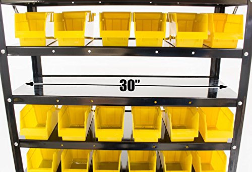 Steel Dragon Tools® TLPB60 60 Parts Bin Shelving Organize with Plastic Bins for Garage, Shop, and Home Storage