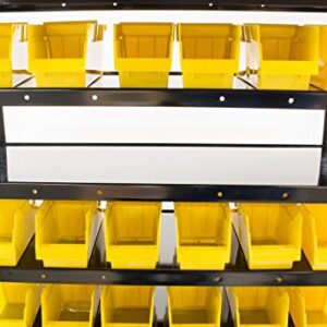 Steel Dragon Tools® TLPB60 60 Parts Bin Shelving Organize with Plastic Bins for Garage, Shop, and Home Storage