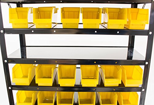 Steel Dragon Tools® TLPB60 60 Parts Bin Shelving Organize with Plastic Bins for Garage, Shop, and Home Storage