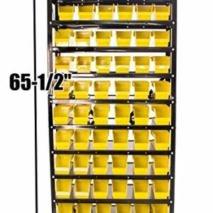 Steel Dragon Tools® TLPB60 60 Parts Bin Shelving Organize with Plastic Bins for Garage, Shop, and Home Storage