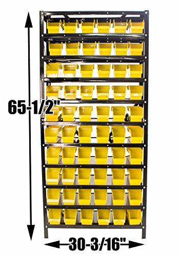 Steel Dragon Tools® TLPB60 60 Parts Bin Shelving Organize with Plastic Bins for Garage, Shop, and Home Storage