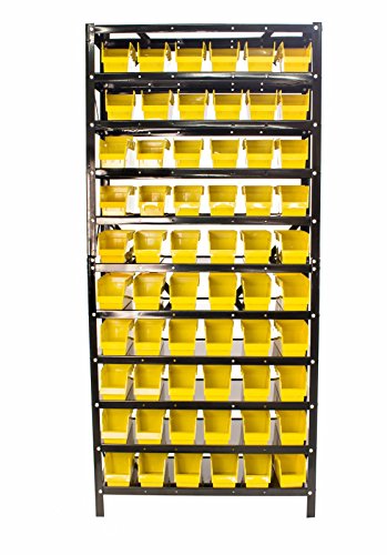 Steel Dragon Tools® TLPB60 60 Parts Bin Shelving Organize with Plastic Bins for Garage, Shop, and Home Storage