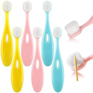 6 pieces kids extra soft nano toothbrush children bristles toothbrush children micro nano manual toothbrush set with 20000 bristles for age 1 and above boys girls gum protecting cleaning (cute style)