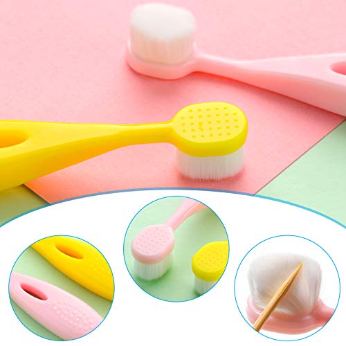 6 Pieces Kids Extra Soft Nano Toothbrush Children Bristles Toothbrush Children Micro Nano Manual Toothbrush Set with 20000 Bristles for Age 1 and Above Boys Girls Gum Protecting Cleaning (Cute Style)