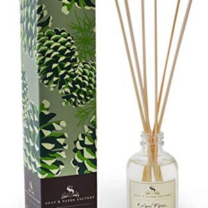 Soap & Paper Factory Roland Pine Diffuser 3.65 oz and Candle 9.5oz with A Gute Wick Snuffer (3 Piece Bundle)