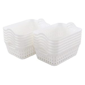 Tstorage Mini Desktop Basket Tray, Plastic Storage Tray Basket with Handles, 12 Packs, F