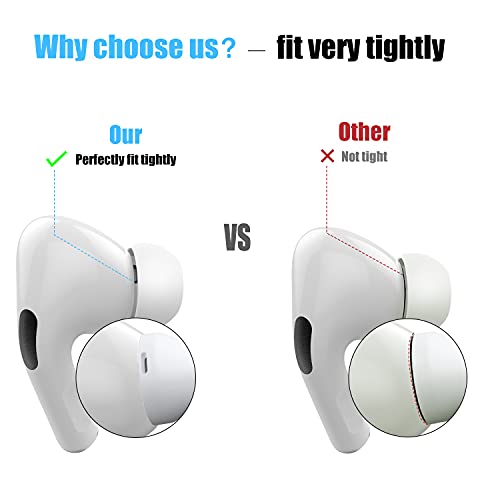 [3 Pairs] Replacement Ear Tips for Airpods Pro and Airpods Pro 2nd Generation with Noise Reduction Hole, Silicone Ear Tips for Airpods Pro with Portable Storage Box and Fit in The Charging Case(S/M/L)