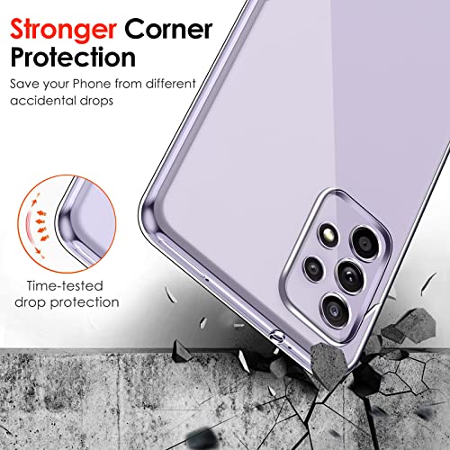 ivoler [4 in 1 Case for Samsung Galaxy A52 5G / 4G / Galaxy A52S 5G 6.5" with 3 Pack Tempered Glass Screen Protector, Clear Slim Soft TPU Silicone Protective Shockproof Phone Case- Clear