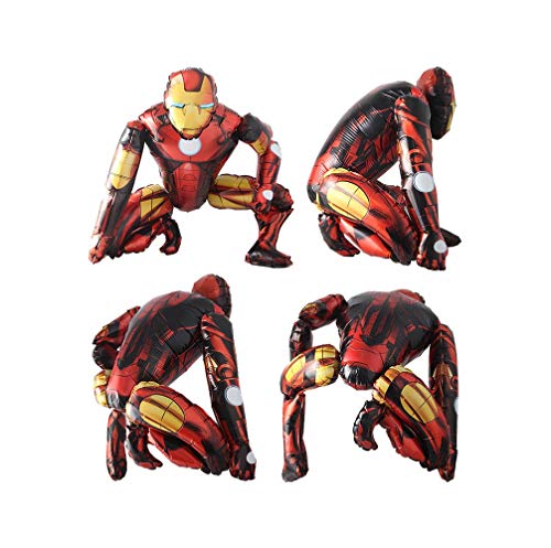 BCD-PRO Superhero Iron Man 3D Stand Airwalker Balloons Medium Size for Kid Toddler Birthday Decorations