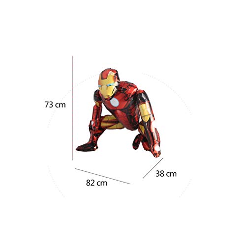 BCD-PRO Superhero Iron Man 3D Stand Airwalker Balloons Medium Size for Kid Toddler Birthday Decorations