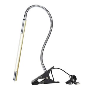 led clip table lamp - portable flexible neck desk light for tattoo/manicure/makeup usb interface(champagne gold)