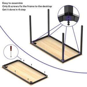 It's_Organized Industrial Computer Writing Desk, 47 Inch Office Study Desk for Laptops, Table for Office Study Living Room, Easy to Assemble,Sturdy Black Metal Frame, Wood Grain