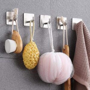 Wall Hooks Adhesive Heavy Duty Outdoor Christamas Hooks for Ornaments Stocking Waterproof Stainless Steel Door Bathroom and Bedroom for Hanging Bags, Key, Coat, Hat, Towel Robe Rack Hanger - 4 Packs