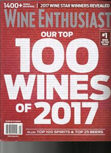 wine enthusiast magazine, our top 100 wines of 2017 issue, 2017