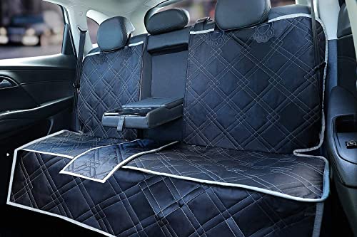 njnj Back Seat Cover Protector for Kids - Waterproof Bench Dog Car Seat Cover Compatible for Middle Seat Belt, Nonslip, Strong Durable Dog Seat Cover, Universal Size Fits for Cars, Trucks & SUVs