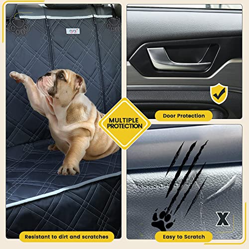 njnj Back Seat Cover Protector for Kids - Waterproof Bench Dog Car Seat Cover Compatible for Middle Seat Belt, Nonslip, Strong Durable Dog Seat Cover, Universal Size Fits for Cars, Trucks & SUVs