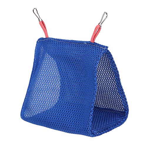 eecoo Parrot Hanging Hammock, Breathable Mesh Summer Small Pet Hammock for Hamster Bird Parakeet Small Parrot Cool Nest Hammock Bed Cage Toy (Blue)