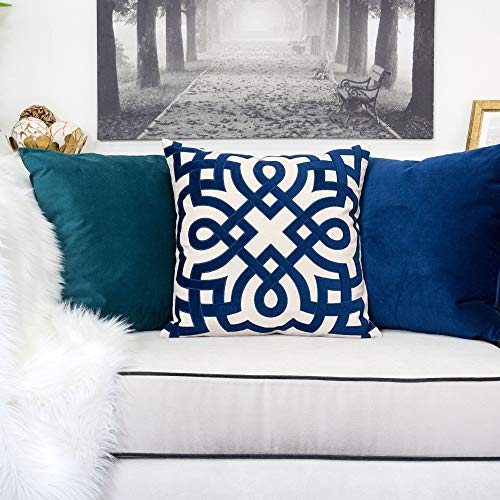 Homey COZY Ivy Throw Decoration Pillow, 1 Count (Pack of 1), Indigo