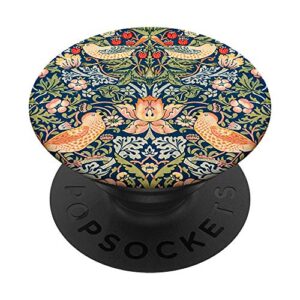 bird pattern vintage trees plants retro botanical leaves popsockets grip and stand for phones and tablets