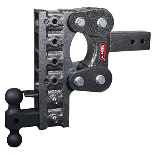 GEN-Y GH-2326 The BOSS Torsion-Flex Adjustable 10" Drop Hitch with GH-031 Dual-Ball, GH-032 Pintle Lock for 2.5" Receiver - 10,000 LB Towing Capacity - 1,100 LB Tongue Weight