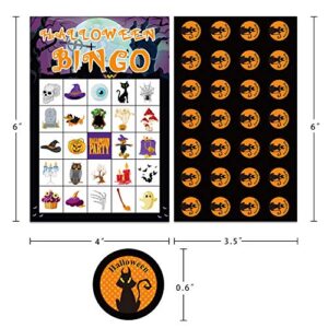 FaCraft Halloween Bingo Games for Kids,26 Player Bingo Game Card for Halloween Party Game Halloween School Classroom Crafts