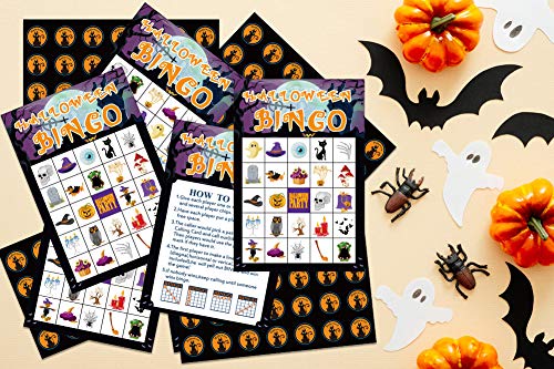 FaCraft Halloween Bingo Games for Kids,26 Player Bingo Game Card for Halloween Party Game Halloween School Classroom Crafts