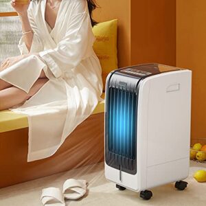 GOFLAME Evaporative Air Cooler, Bladeless Fan with 3 Mode and 3 Wind Speed Settings, Air Humidifier with 6L Water Tank, Quiet Operation, 8-hour Time Setting w/Remote Control, Ideal for Home and Office