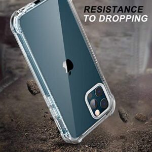 SURITCH Compatible with iPhone 12 Pro Max Clear Case,[Built in Screen Protector] Full Body Protective Shockproof Bumper Rugged Cover for iPhone 12 Pro Max 6.7 Inch (Clear)