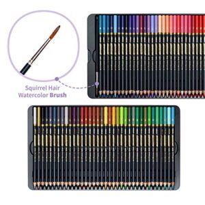 PAGOS Watercolor Pencils Set – 72 Professional Drawing Pencils for Kids Adults Artists, Art Supplies for Coloring, Creating Beautiful Blending Effects with Vivid Colors Brush and Water, Layering.