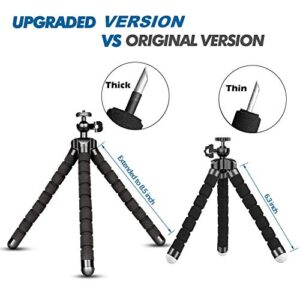 Flexible Phone Tripod with Wireless Remote, Mini Tripod Stand for iPhone 14 13 12 Mini 11 Pro Max XS XR X Samsung Android Camera Adjustable iPhone Tripod Stand for Video Recording Vlogging