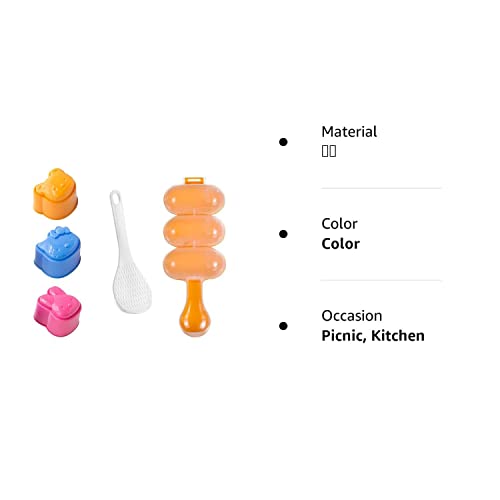 Sushi Shake Rice Ball Mold, Animal Shapes Sushi Mold (3 Pcs + 1 Pcs) Diy Tool Kitchen Sushi Tool