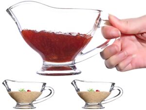 crystal gravy boat - pack of 2 - gravy server sauce boat - gravy saucer perfect party decorations dinner
