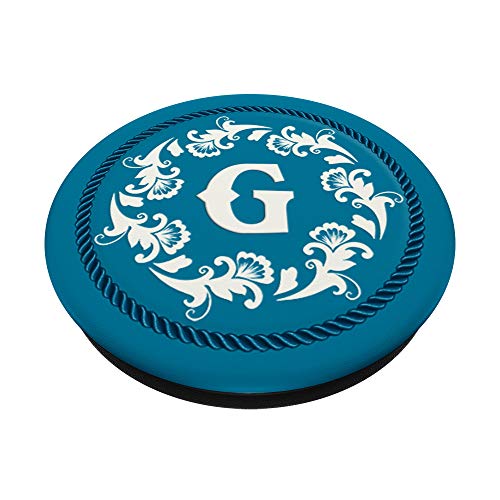 Western Cowboy Cowgirl Design Monogram - Teal - Letter G PopSockets Swappable PopGrip