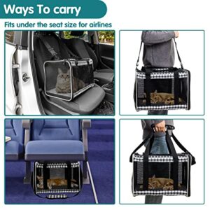 EXPAWLORER Large Cat Carrier for 2 Cats, Soft-Sided Pet Carrier for Cat,Top Load Cat Carriers for Medium Cats Under 25,Airline Approved Pet Travel Bag Fit 2 Kitties Small Dogs