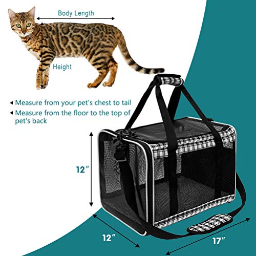 EXPAWLORER Large Cat Carrier for 2 Cats, Soft-Sided Pet Carrier for Cat,Top Load Cat Carriers for Medium Cats Under 25,Airline Approved Pet Travel Bag Fit 2 Kitties Small Dogs