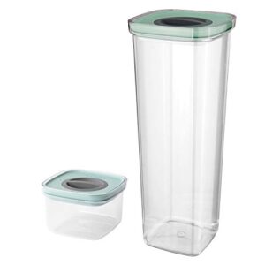 berghoff leo pp 2pc smart seal food container 0.42 qt, 1.7 qt, airtight lid, silicone ring, stackable, twist lock, maximizes storage space