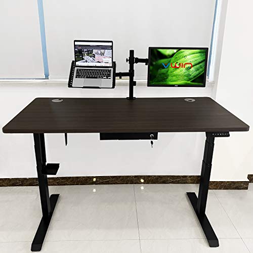 VWINDESK Wooden Material 80 inch MDF Desktop or Tabletop Only, Matching with Electric Adjustable Standing Desk Frame,with 80mm gromment Holes,Graphite Color(80" x 30" x 1")