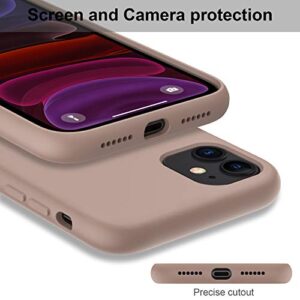 DEENAKIN iPhone 11 Case with Screen Protector,Soft Flexible Silicone Gel Rubber Bumper Cover,Slim Fit Shockproof Protective Phone Case for iPhone 11 6.1" Light Brown